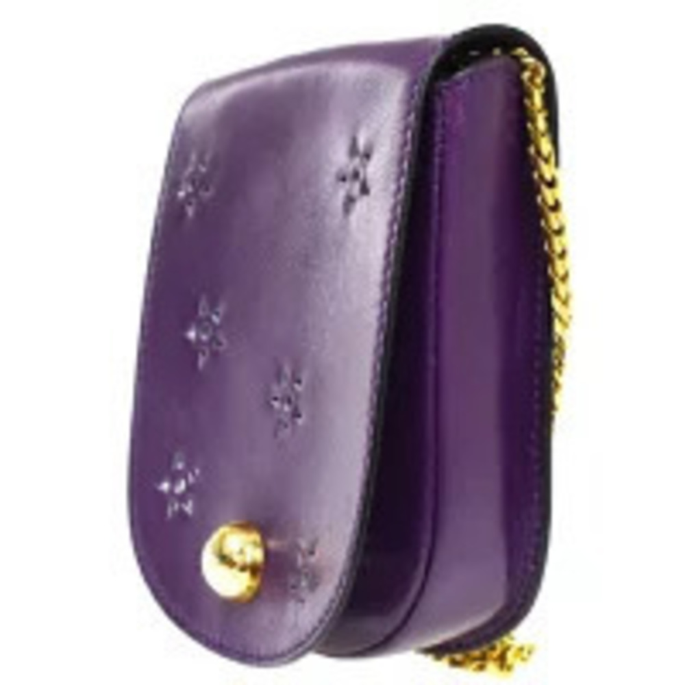Celine Pochette Crossbody Chain Shoulder Bag Purple Leather - Picture 2 of 7